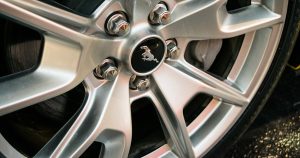 Tire of a Ford Mustang