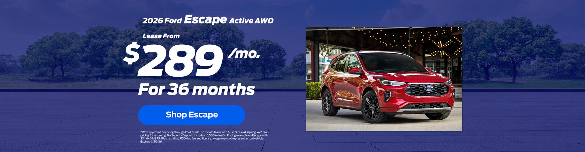 2026 Ford Escape Lease Offer