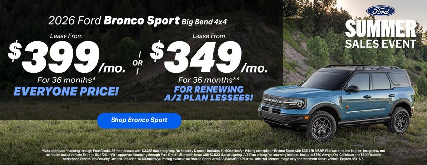 2026 Ford Bronco Sport Lease Offer