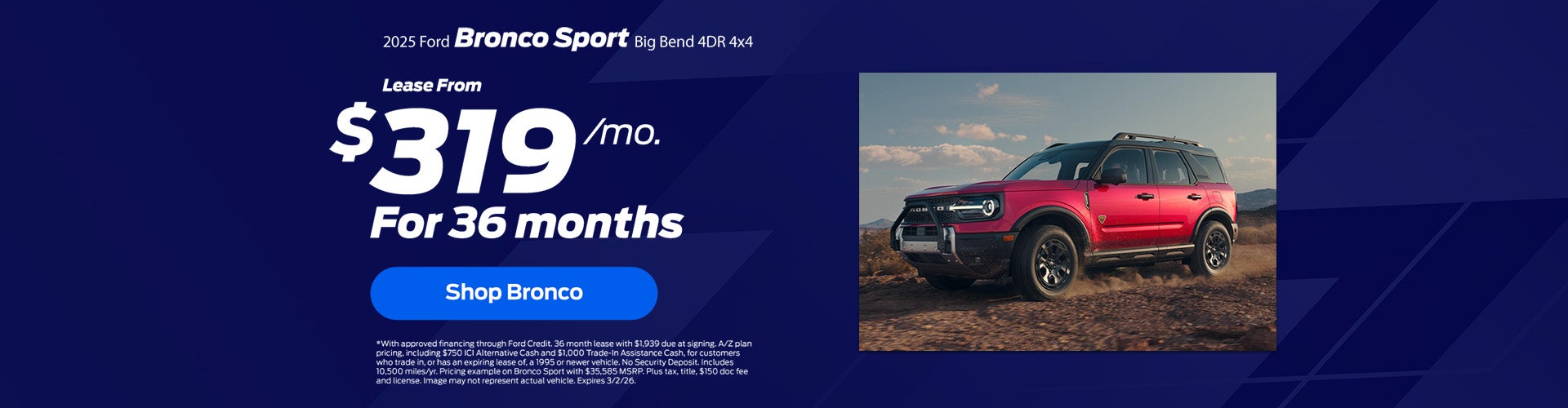 2025 Ford Bronco Sport Lease Offer