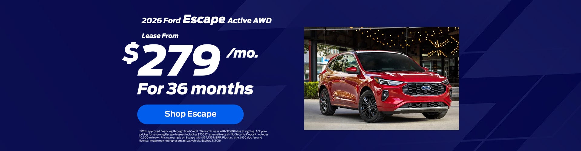 2026 Ford Escape Lease Offer