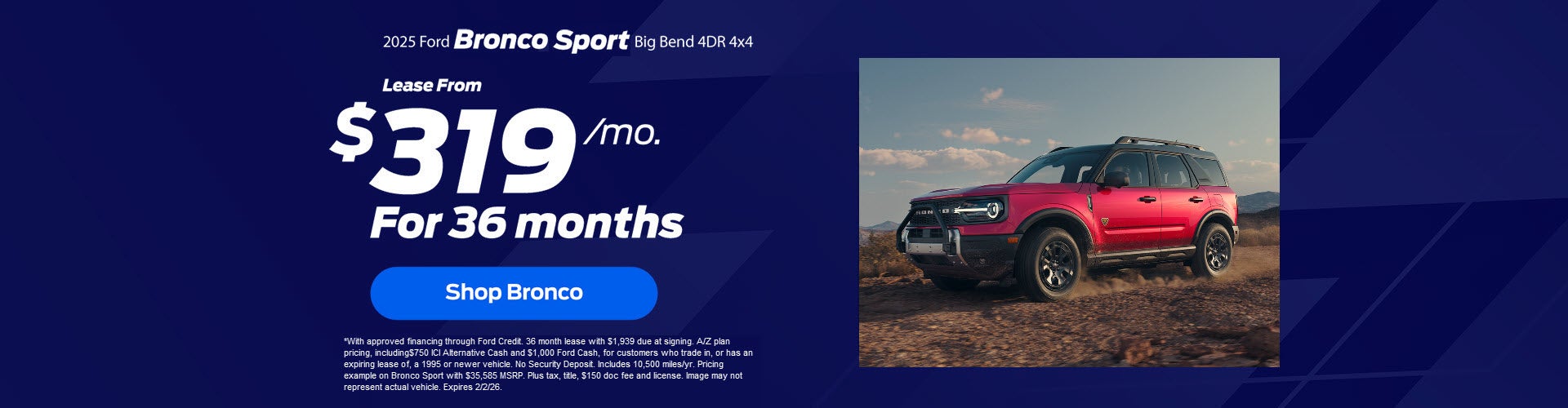 2025 Ford Bronco Sport Lease Offer