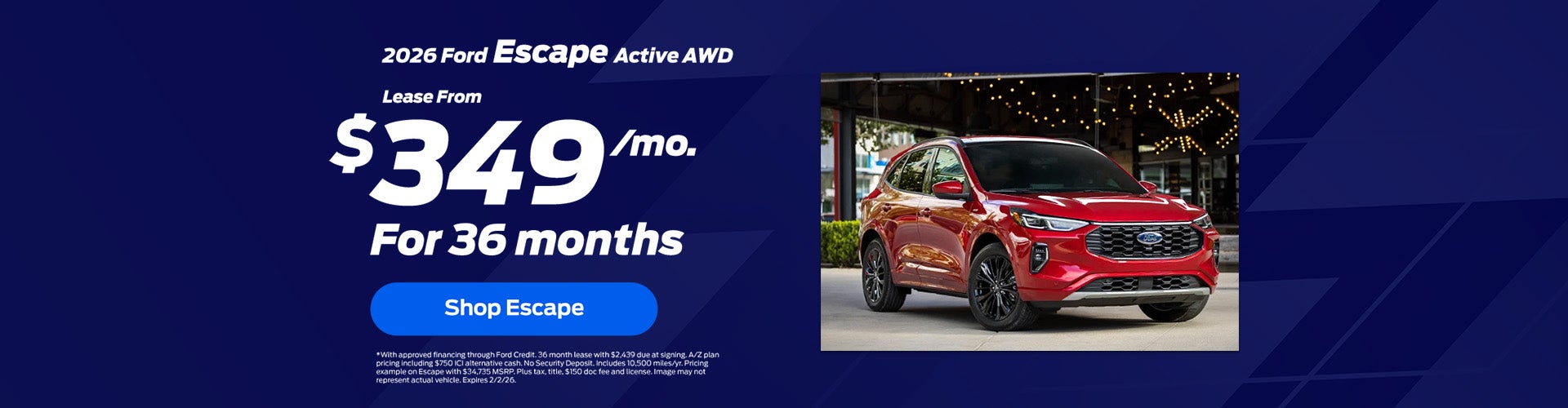 2026 Ford Escape Lease Offer