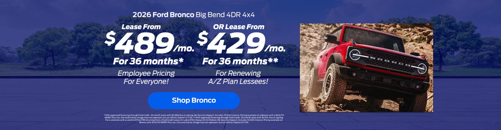2026 Ford Bronco Lease Offer