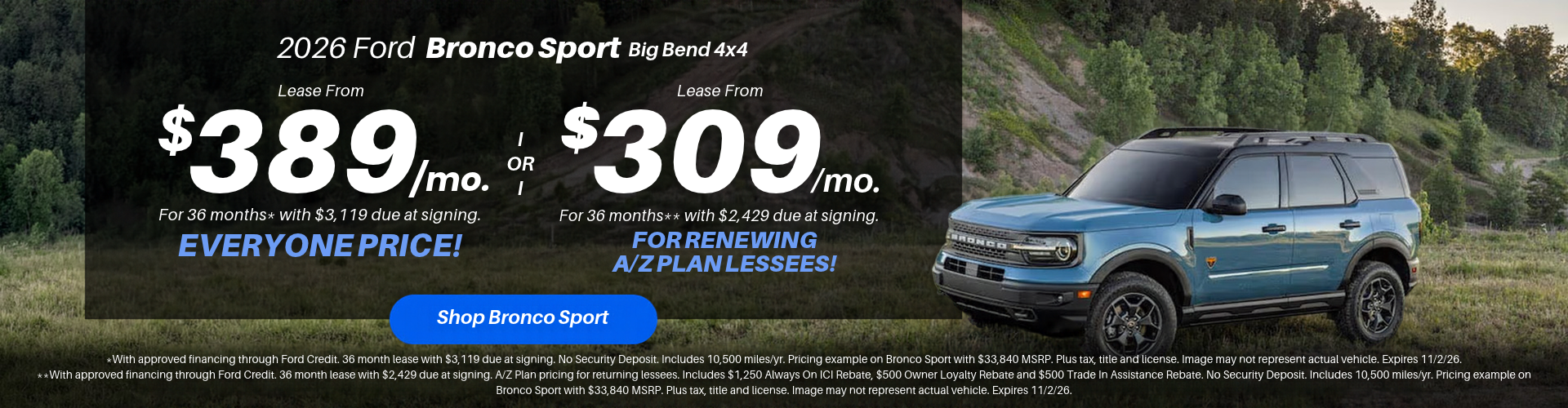 2026 Bronco Sport Lease Offers