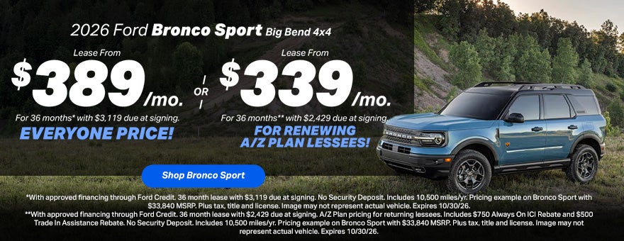 2026 Ford Bronco Sport Lease Offer
