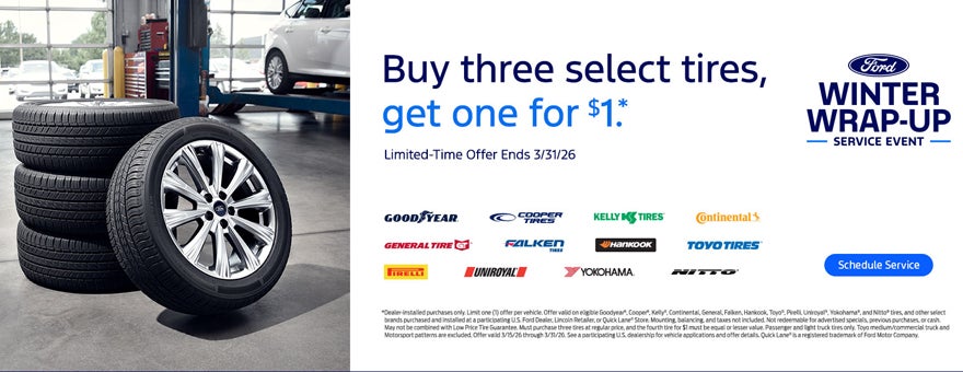 Buy 3 Tires, Get One Free!